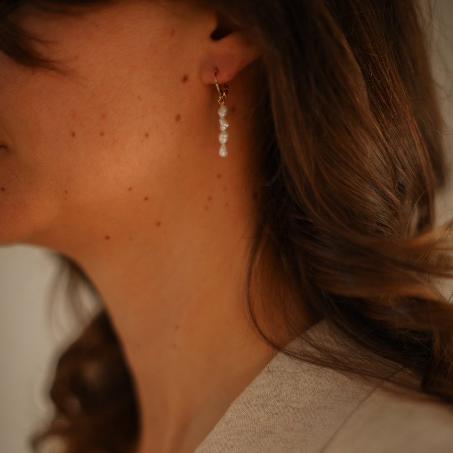 Boucles d'oreilles tiges perles d'eau douce