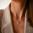 Collier perle d'eau douce et chaine plaqué or