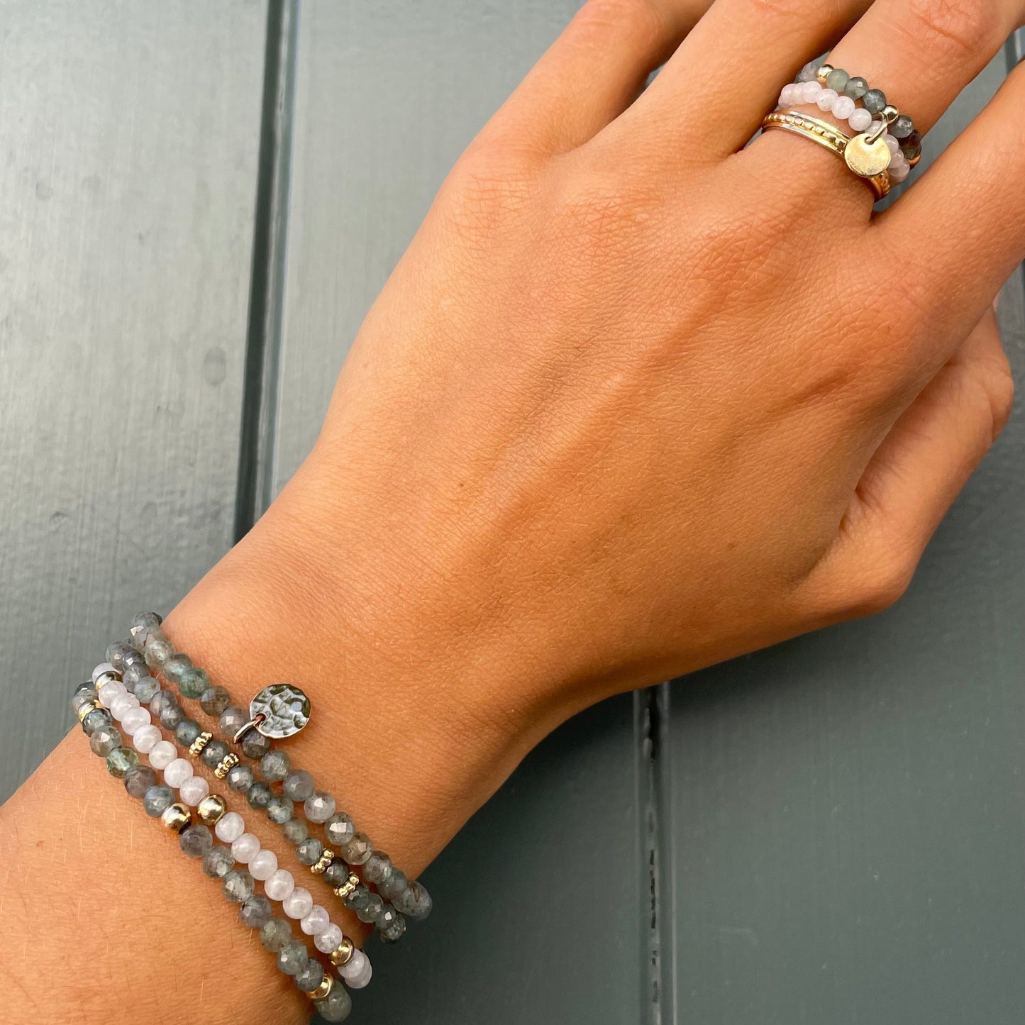 Bracelet Apatite plaqué or
