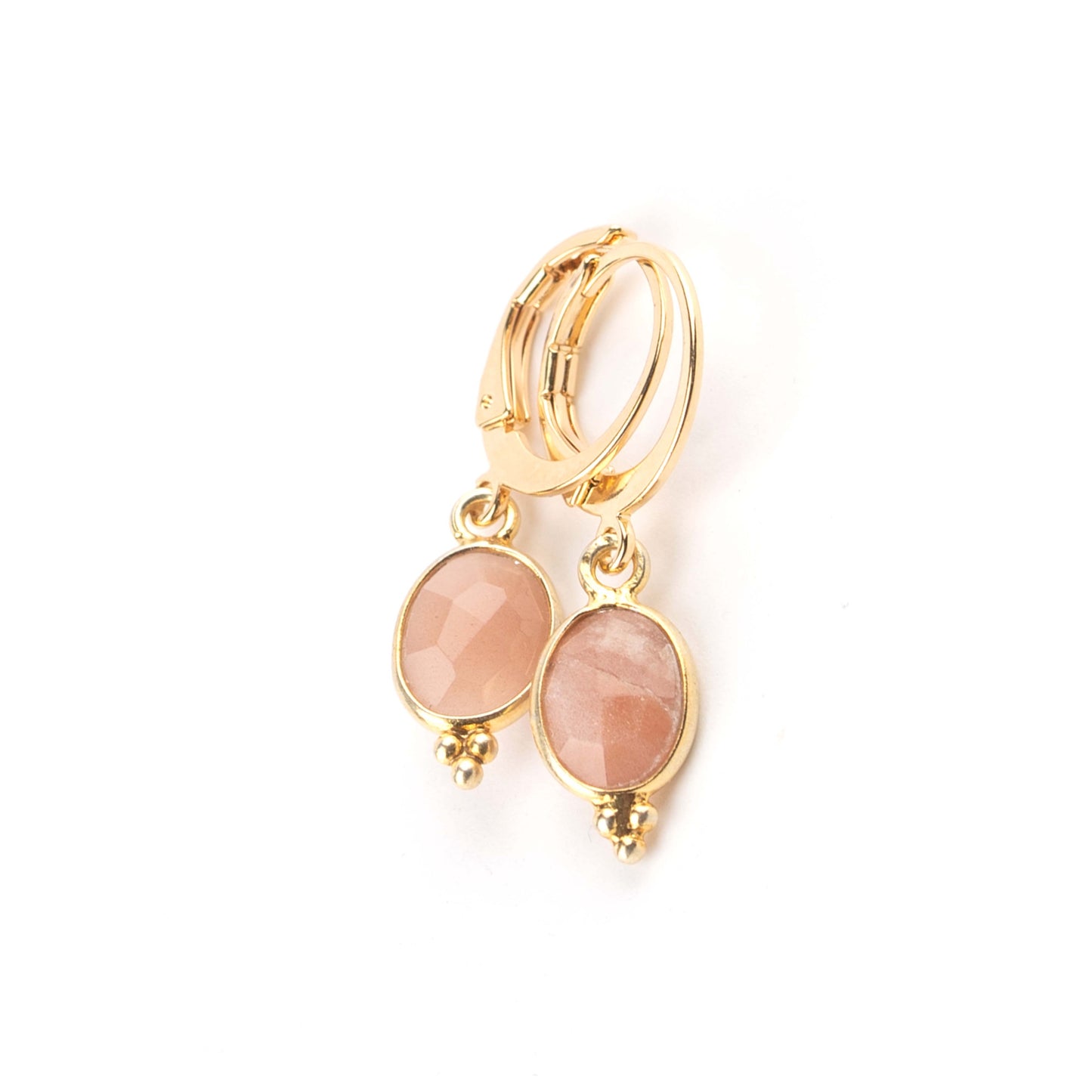 Boucles d'oreilles dormeuses pierre du soleil