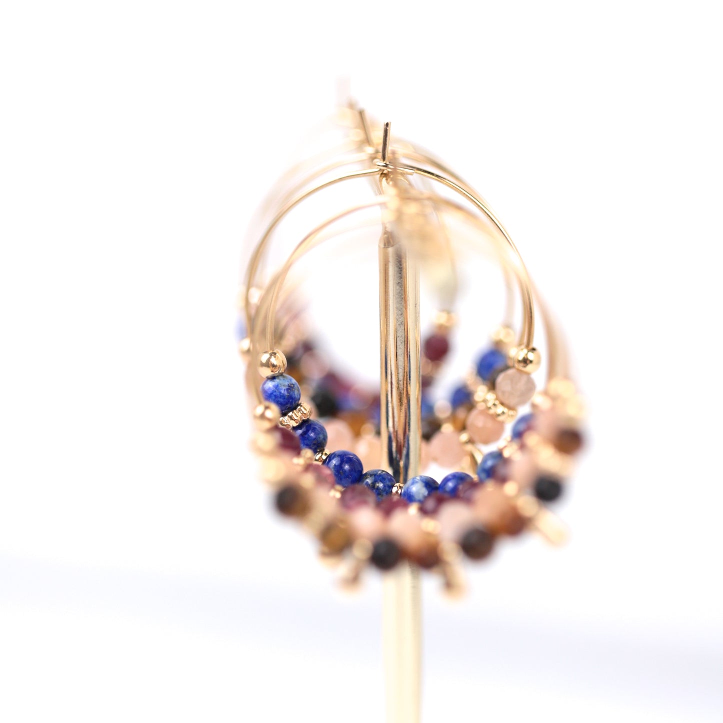Boucles d'oreilles créoles lapis lazuli