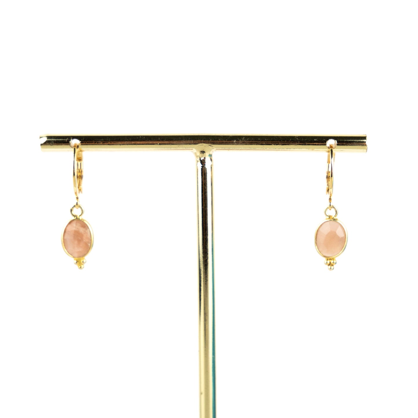 Boucles d'oreilles dormeuses pierre du soleil