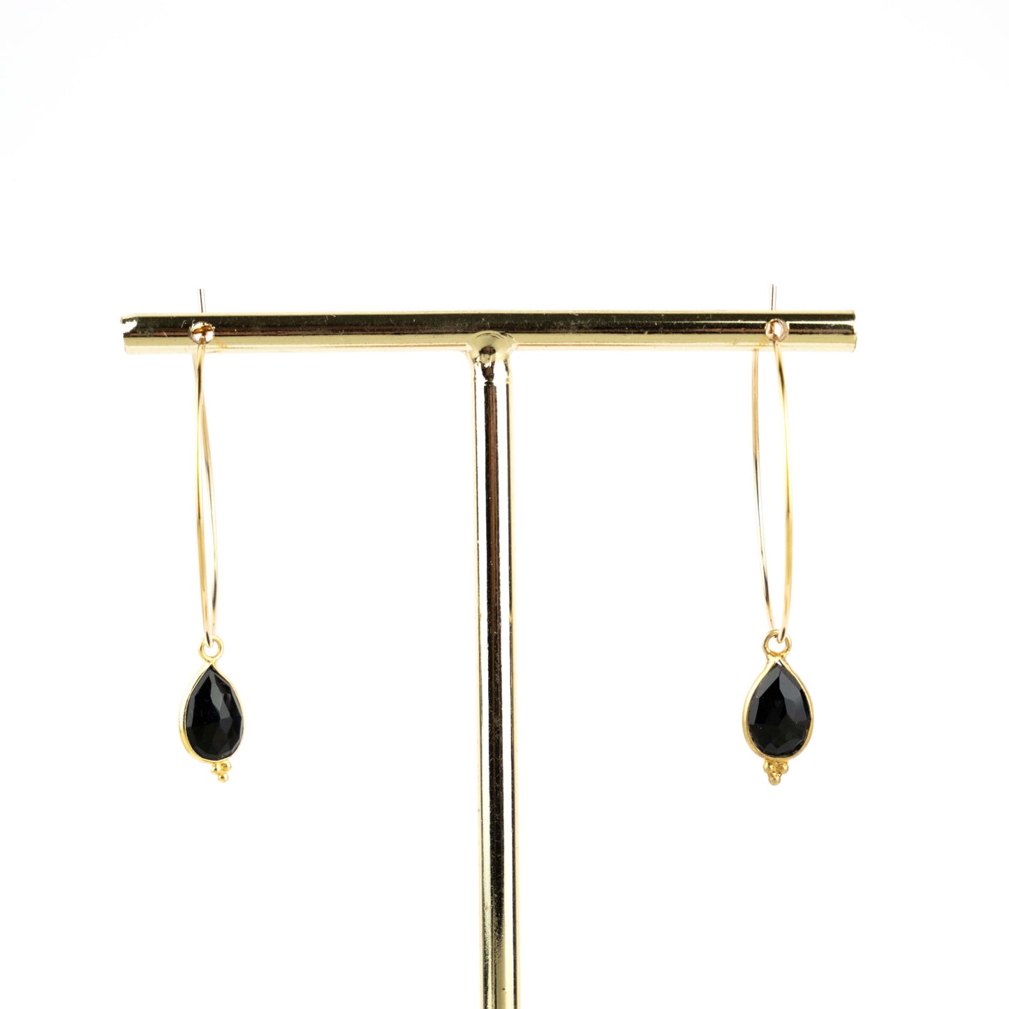 Boucles d'oreilles créoles Onyx