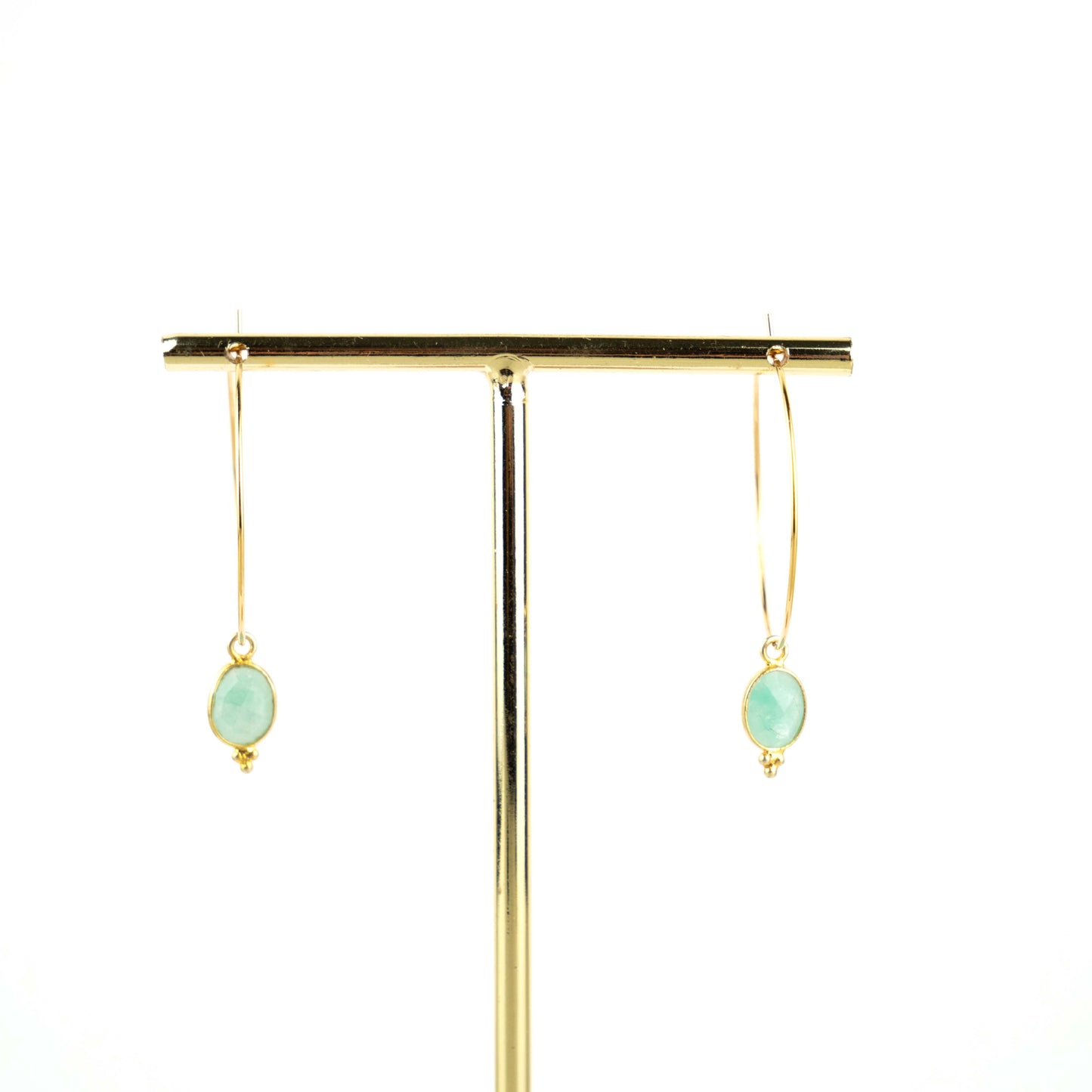 Boucles d'oreilles dormeuses Amazonite