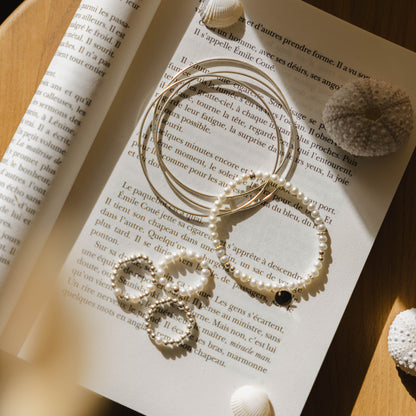 Trio de bagues perles d'eau douce argent 925