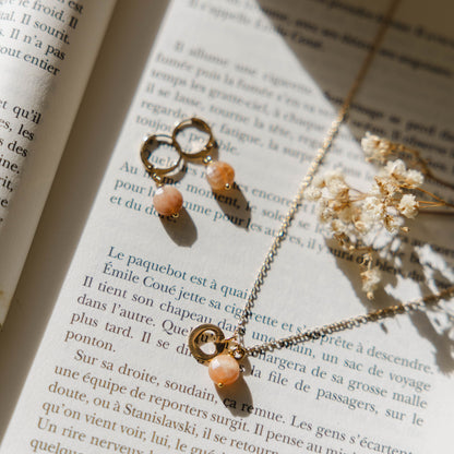 Boucles d'oreilles dormeuses pierre du soleil