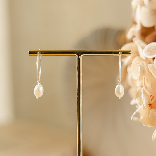 Créoles perles d'eau douce argent 925