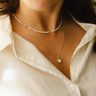 Collier perles d'eau plaqué or