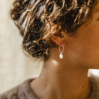 Créoles perles d'eau douce argent 925