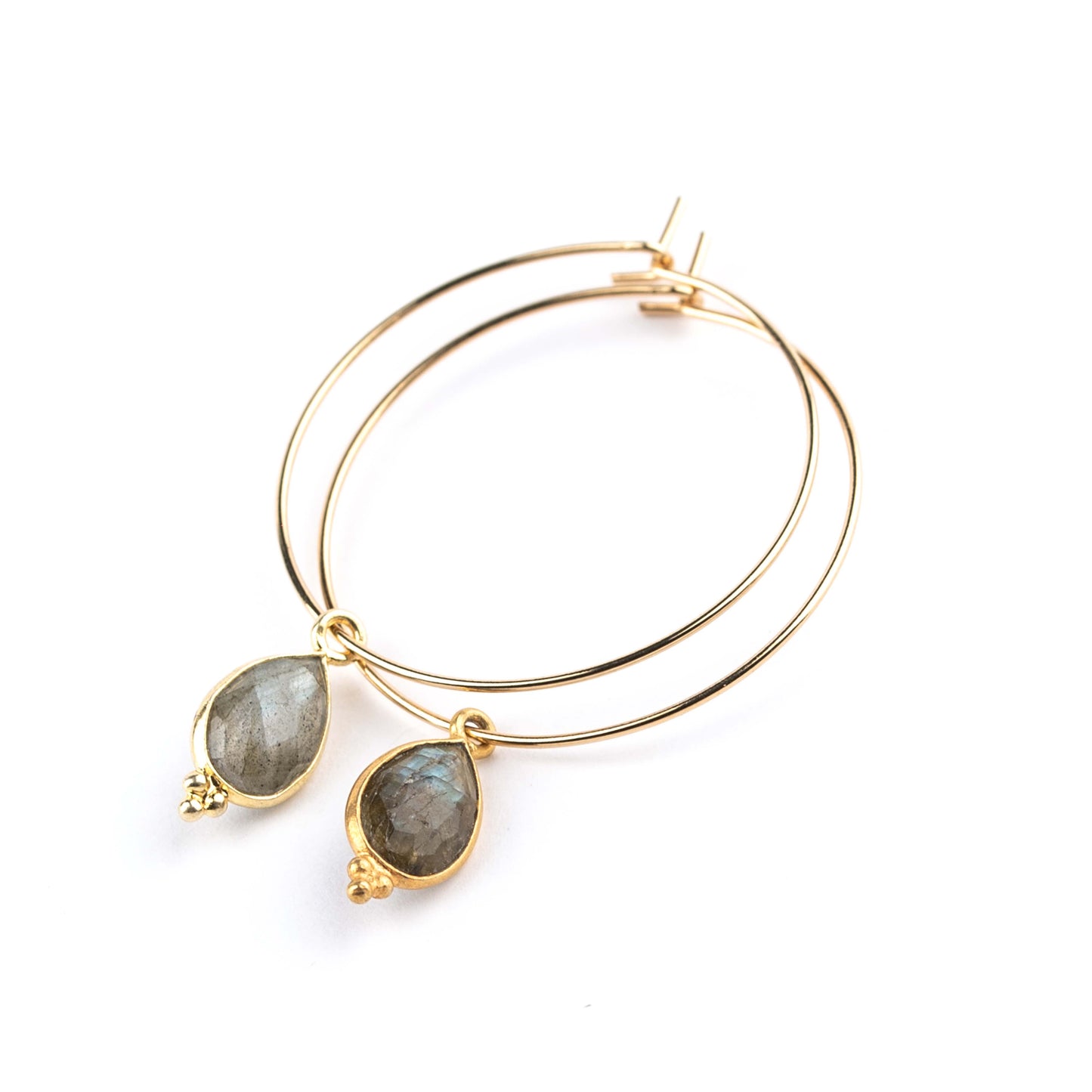 Boucles d'oreilles créoles Labradorite