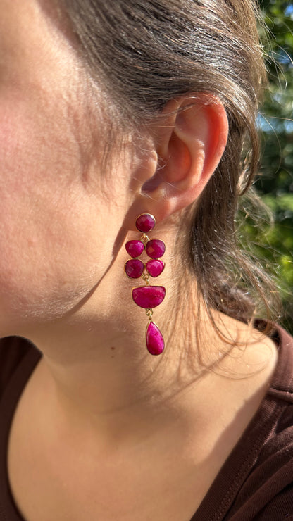 Boucles d’oreilles fuchsia