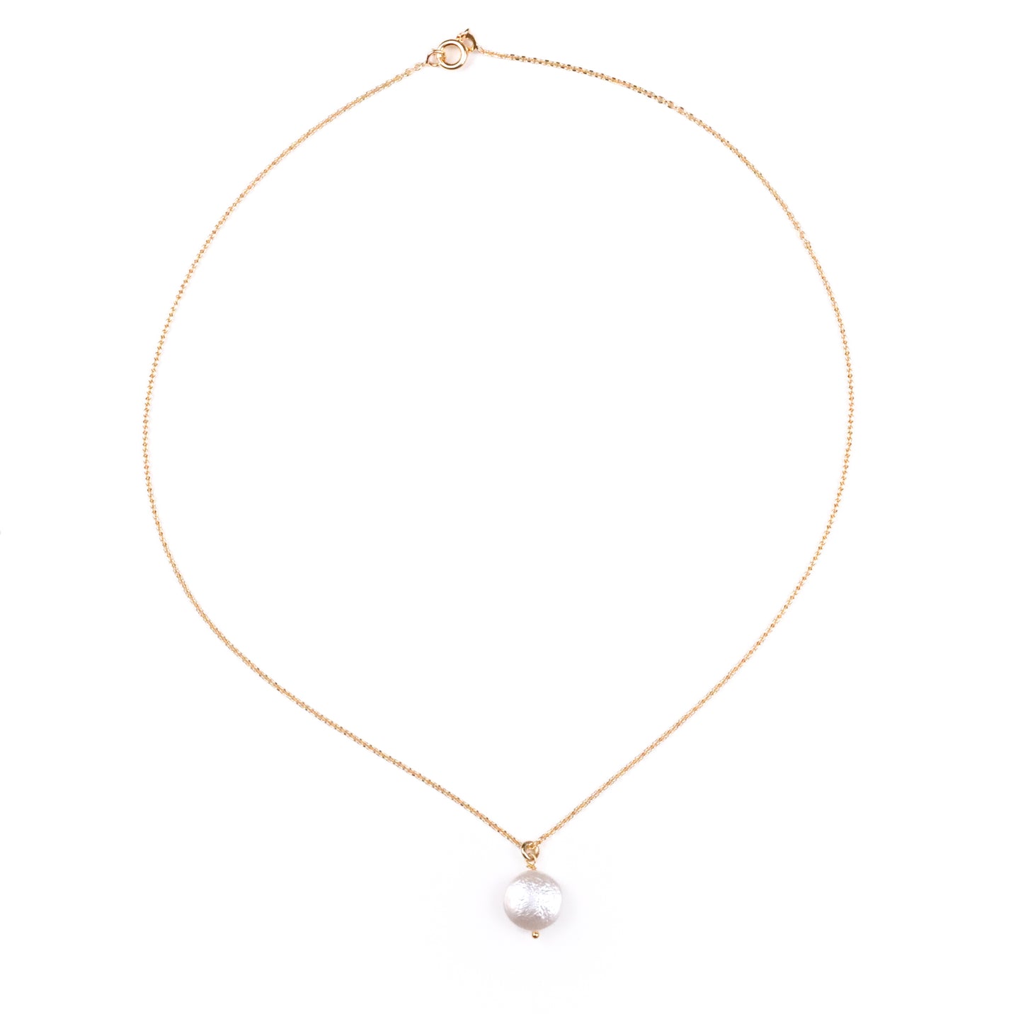 Collier perle d'eau douce plate