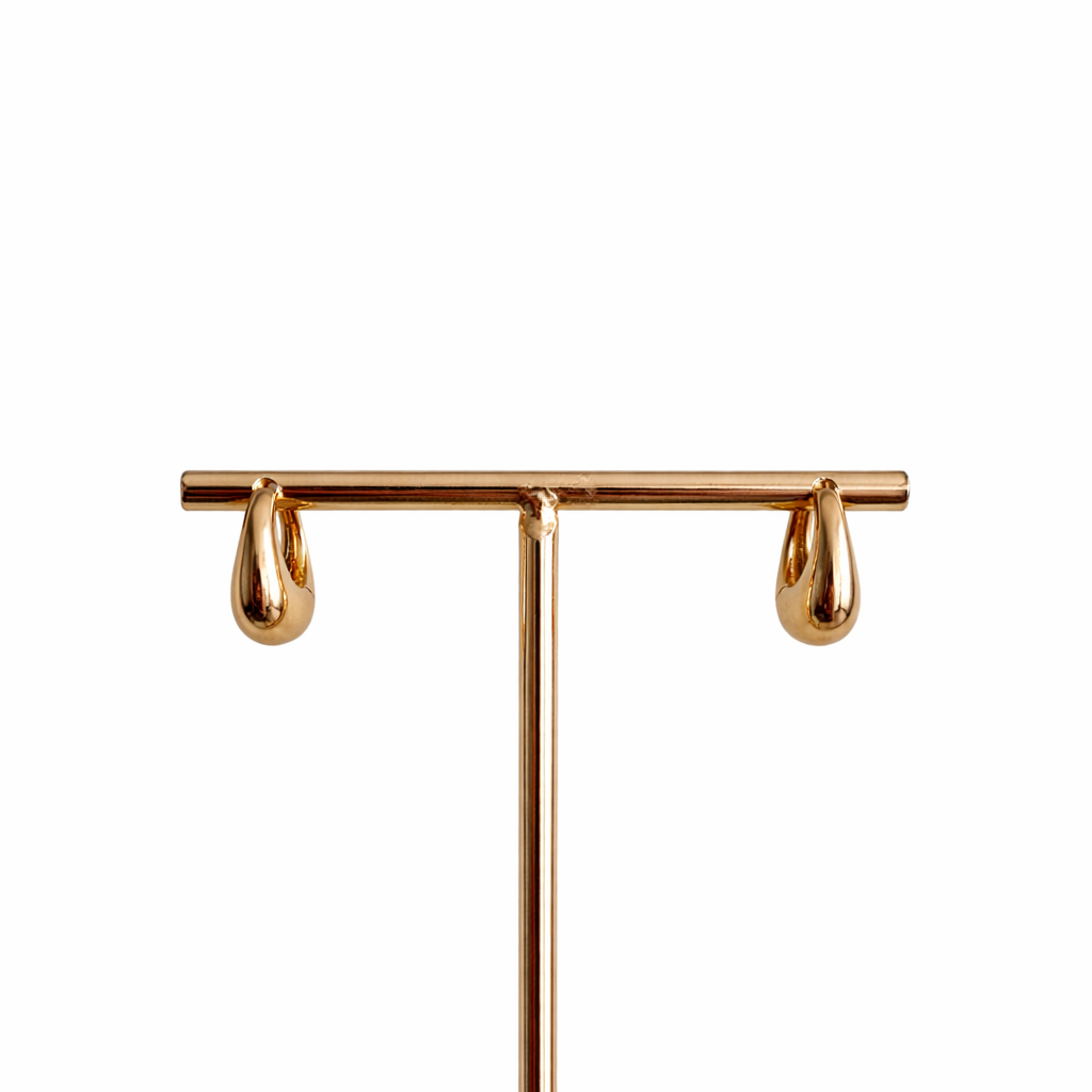 Minis créoles gouttes - plaqué or