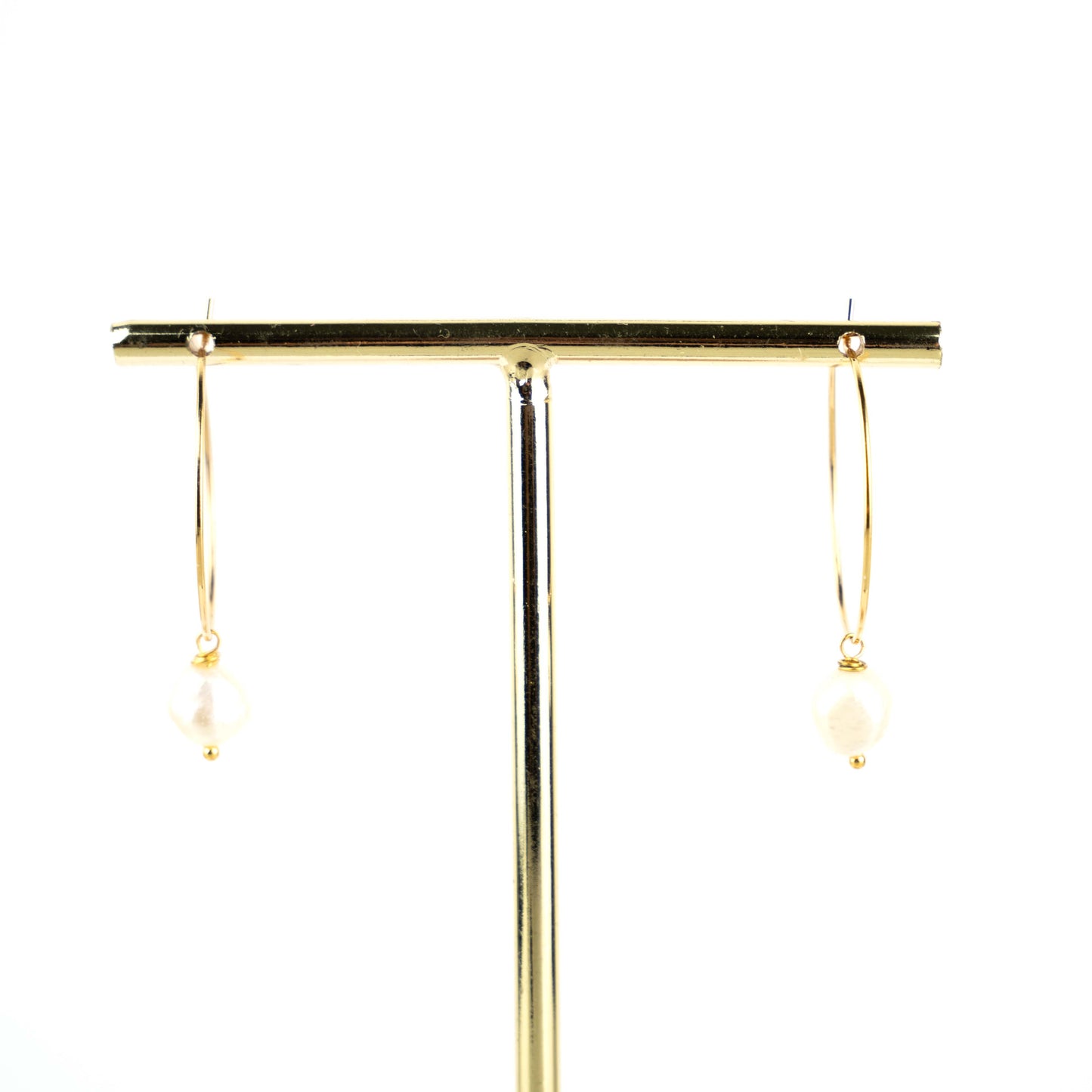 Boucles d'oreilles créoles perles d'eau douce