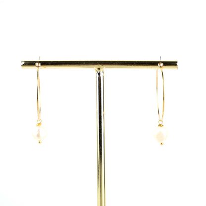 Boucles d'oreilles créoles perles d'eau douce