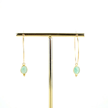 Boucles d'oreilles dormeuse Amazonite