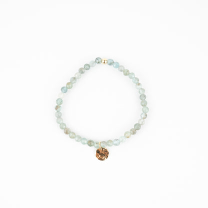 Bracelet Apatite et médaille plaqué or