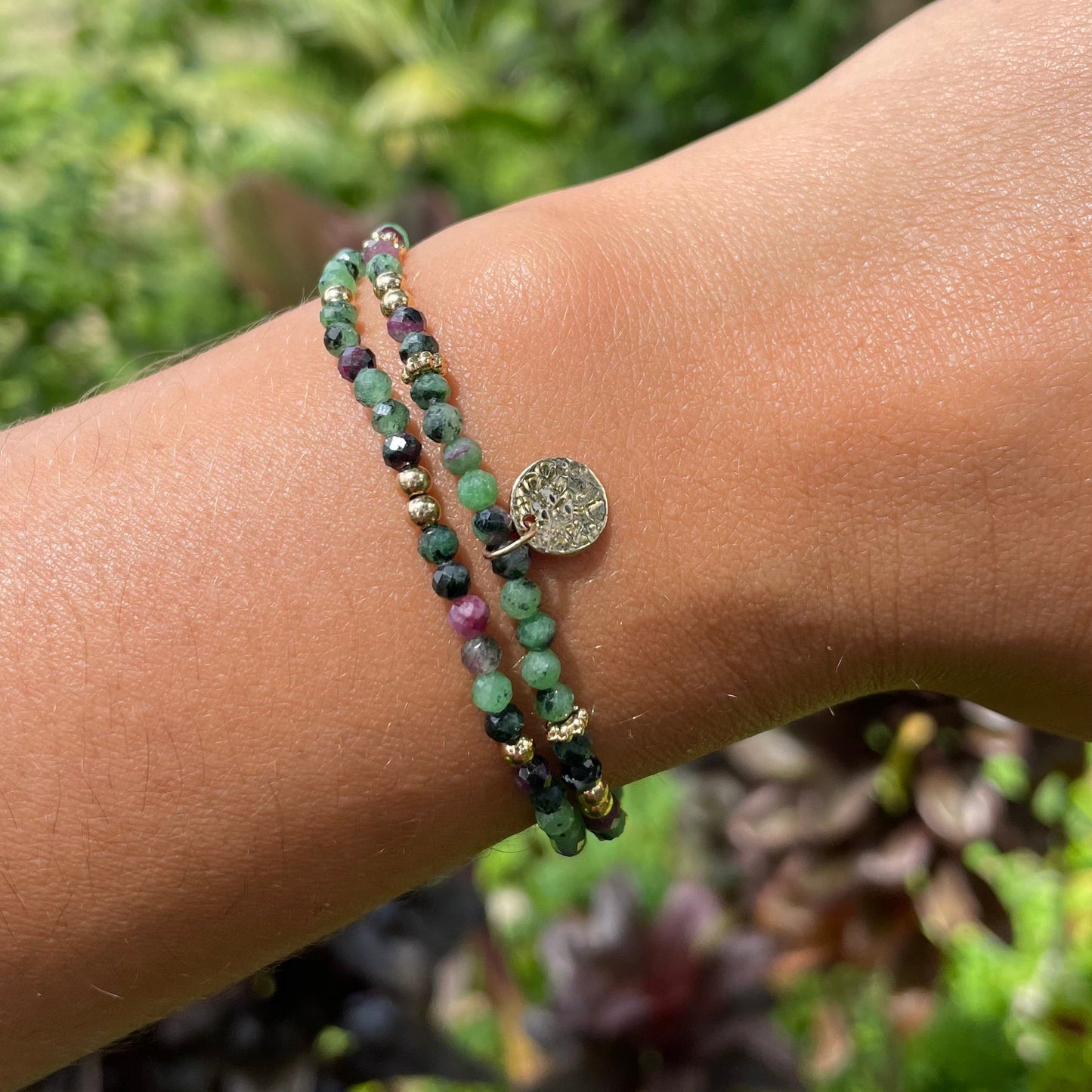 Bracelet double Rubis Zoïsite – pierres naturelles