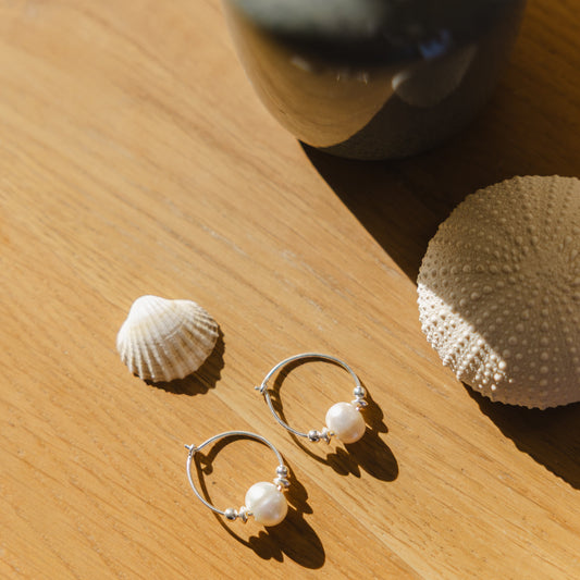 Créoles perles d’eau douce et perles – argent 925