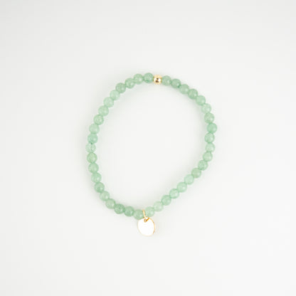 Bracelet en aventurine & médaille – pierres naturelles