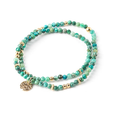 Bracelet double Chrysocholle – pierres naturelles