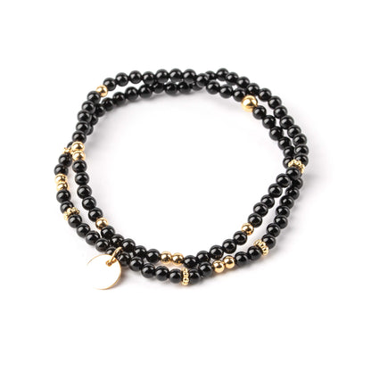 Bracelet double Onyx – pierres naturelles