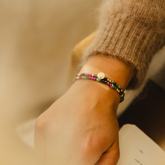 Bracelet double Rubis Zoïsite – pierres naturelles