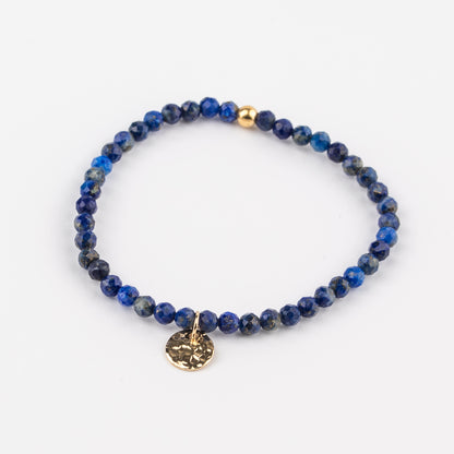 Bracelet en lapis lazuli & médaille – pierres naturelles