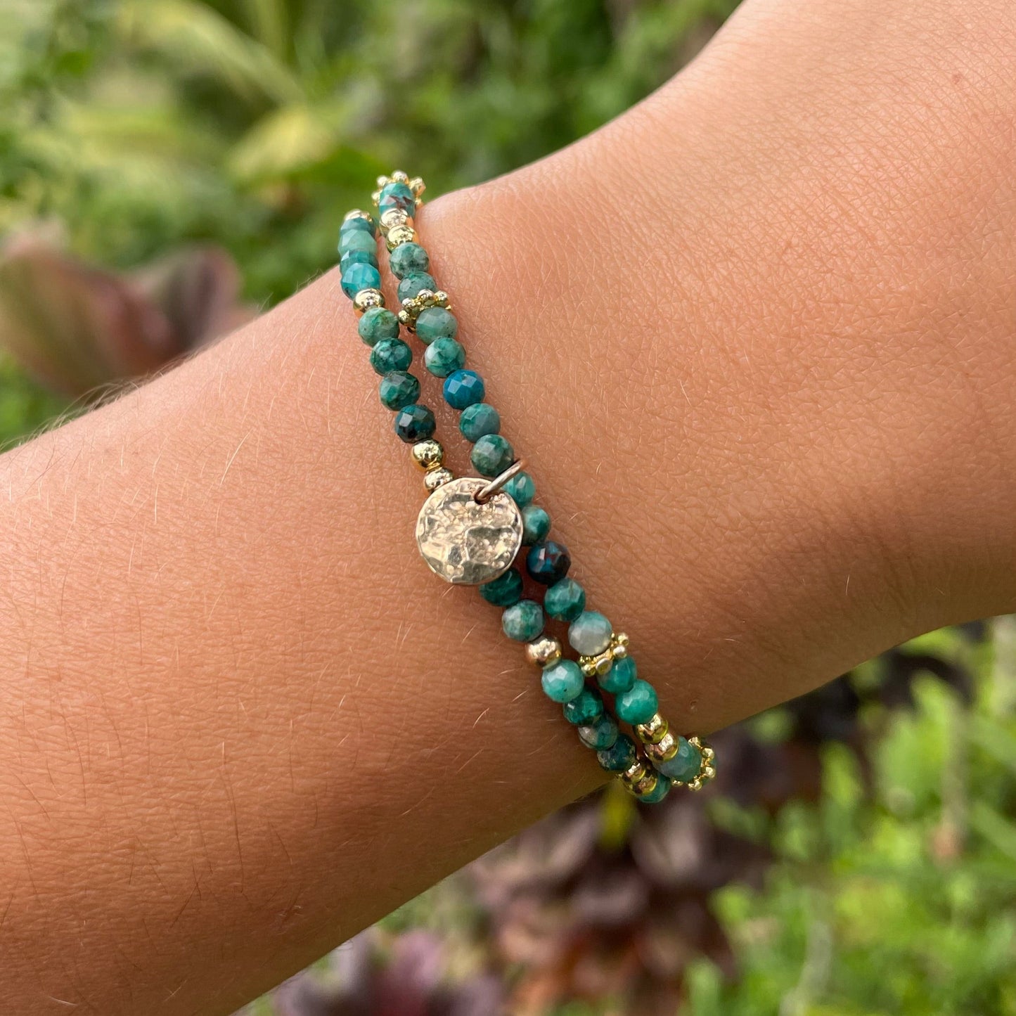 Bracelet double Chrysocholle – pierres naturelles