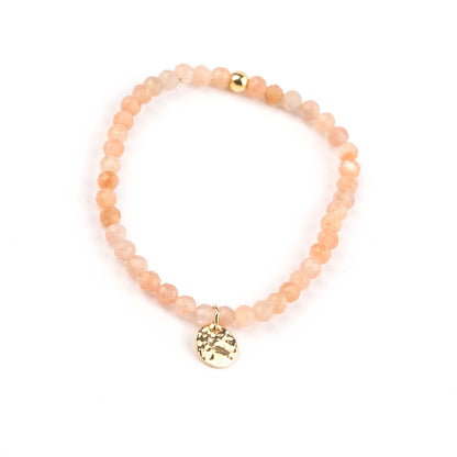 Bracelet Pierre du Soleil et médaille – pierres naturelles