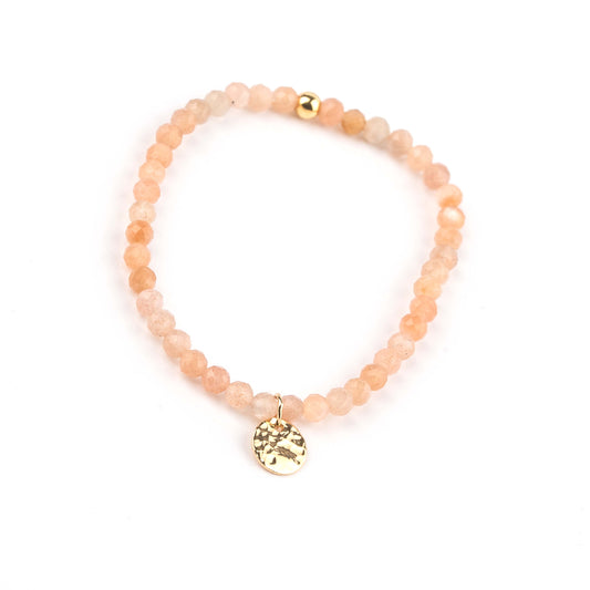 Bracelet Pierre du Soleil et médaille – pierres naturelles