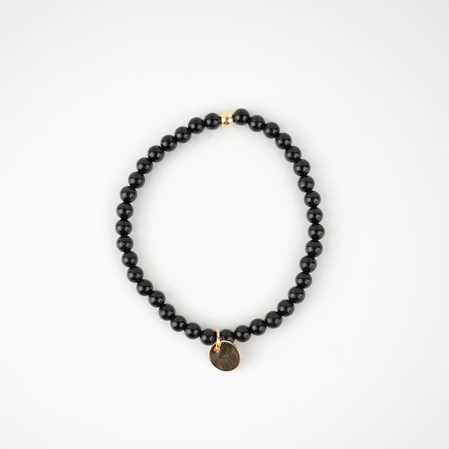 Bracelet en tourmaline noire & médaille – pierres naturelles
