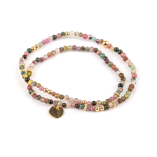Bracelet en tourmaline multicolore – pierres naturelles
