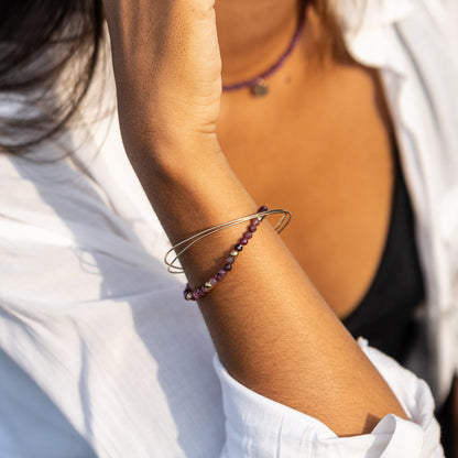 Composition bracelet Rubis & joncs – bijoux assortis