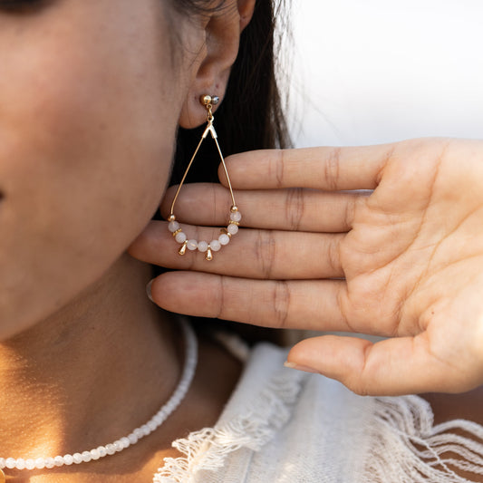 Boucles d'oreilles gouttes en pierre de lune