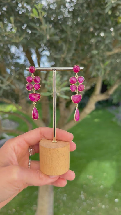 Boucles d’oreilles fuchsia